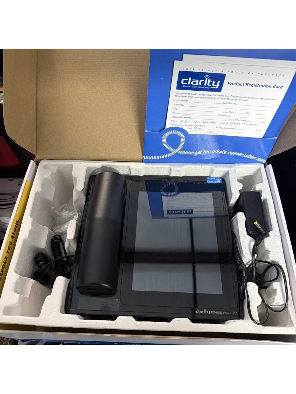 Clarity Ensemble CC TouchScreen LandLine Phone Amplified Captioned *